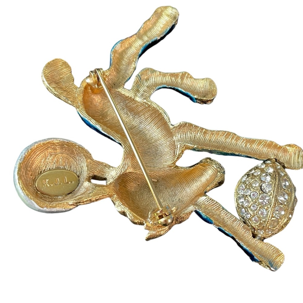 Rare Vintage Kenneth Jay Lane Goat W Football Bro… - image 4